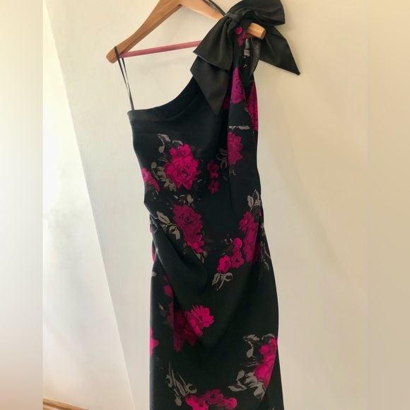 Jacob Black and Pink One-Shoulder Dress - Picture 3 of 12